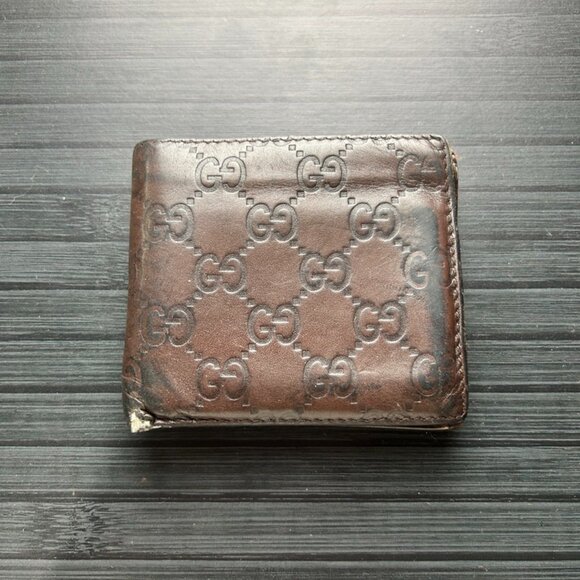 Gucci Bifold Guccissima Brown Wallet Unisex Authentic|Used - Picture 1 of 4